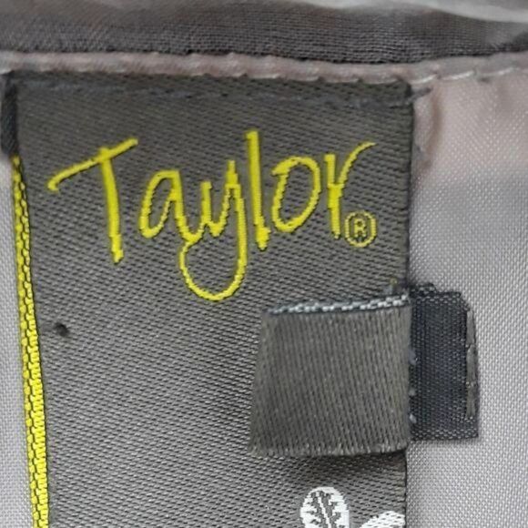 Taylor Silk & Shantung Dress Retro 60's Nautical Illusion Fit & Flare Sz 10 - Picture 9 of 10